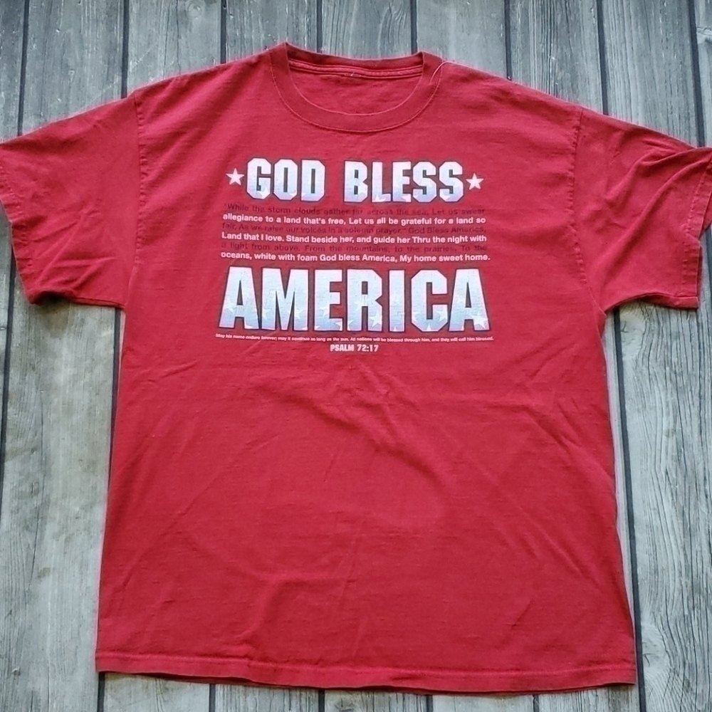 Vintage God Bless America Scripture Tshirt Sz Med